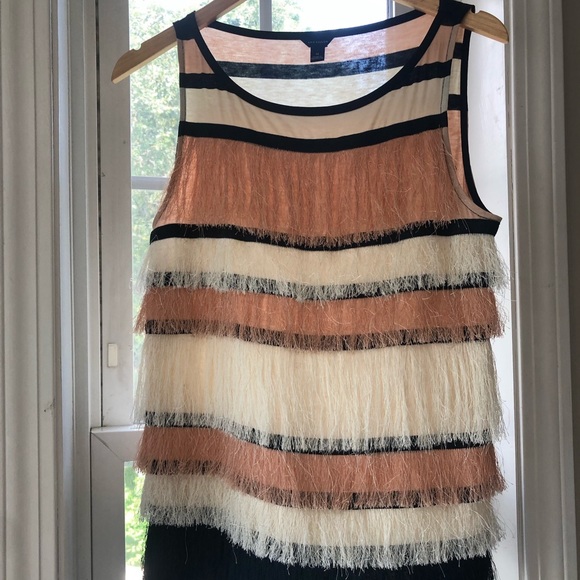 Ann Taylor Frill Striped Tank Top - Picture 2 of 4